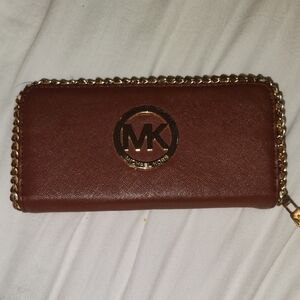 Michael Kors Brown Wallet with Gold Accents